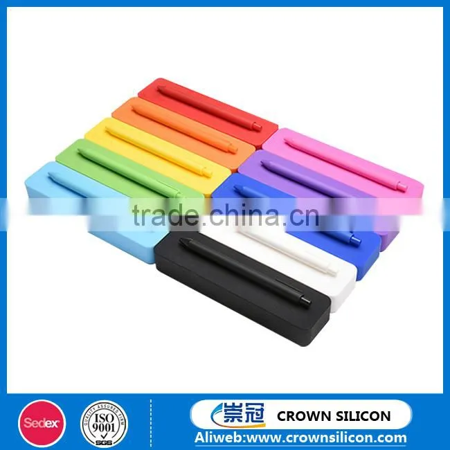 New design silicone color pencil case silicone pencil bag