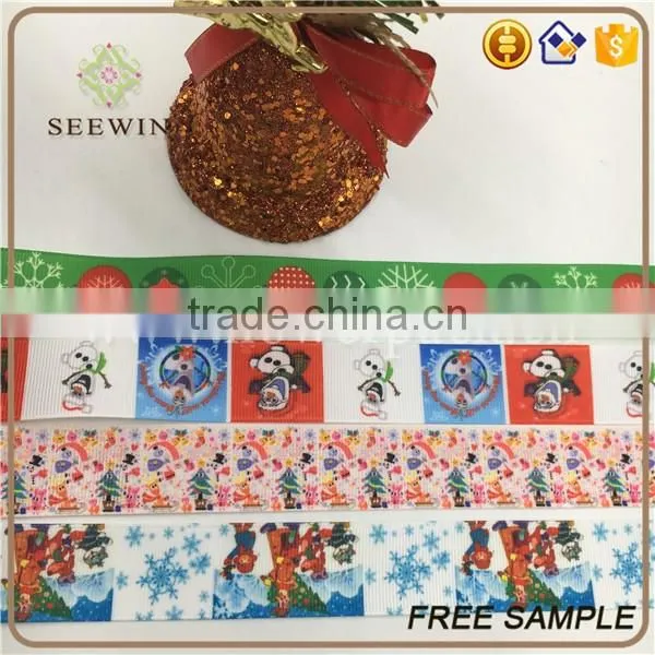 printed grosgrain christmas gift ribbon