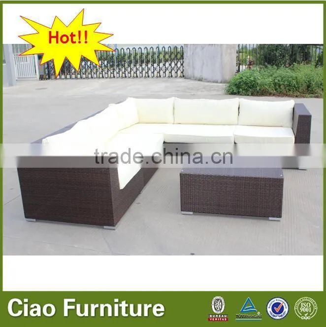 Outdoor L shape sofa set rattan outdoor furniture