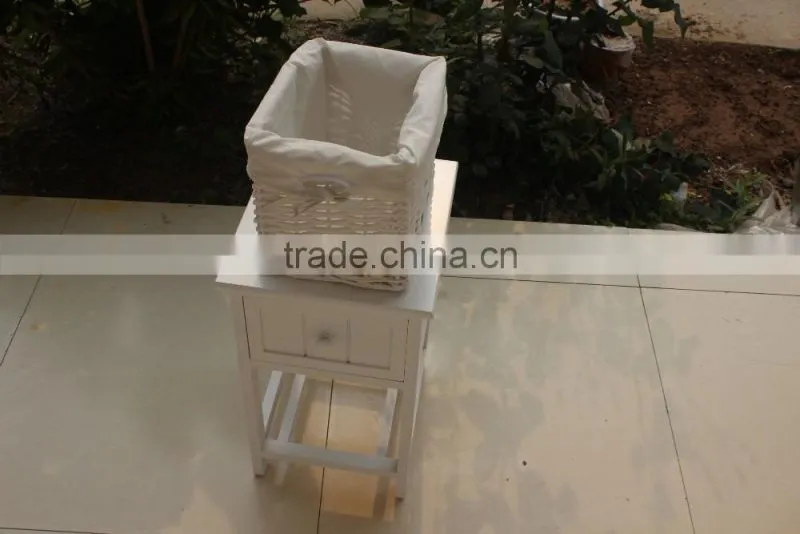 White Wooden Wicker Chest of Drawers ,Wooden Storage Chest