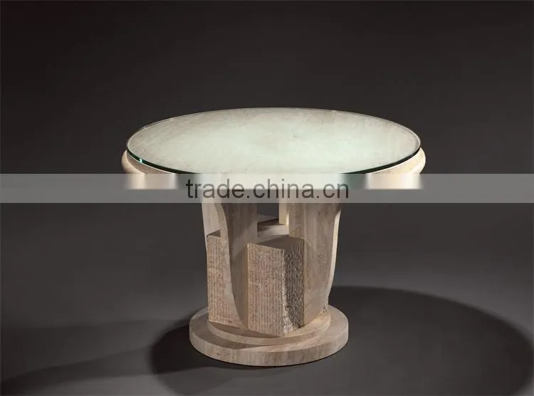 high quality natural marble with hand carved square coffee table