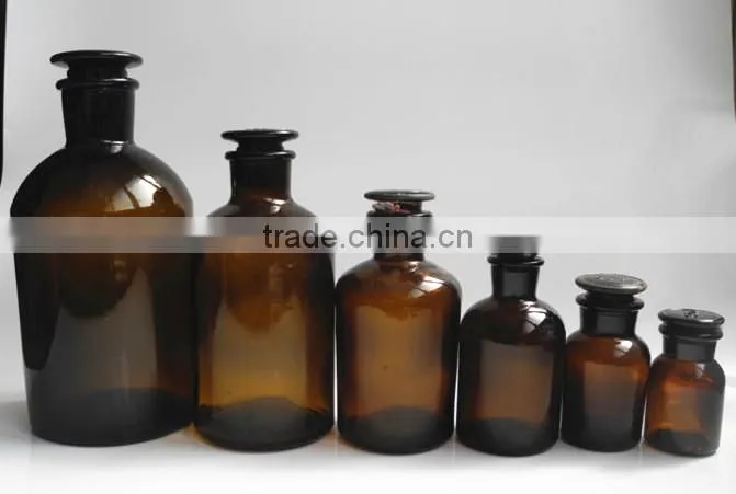 amber medicament glass lab bottle for chemical reagent