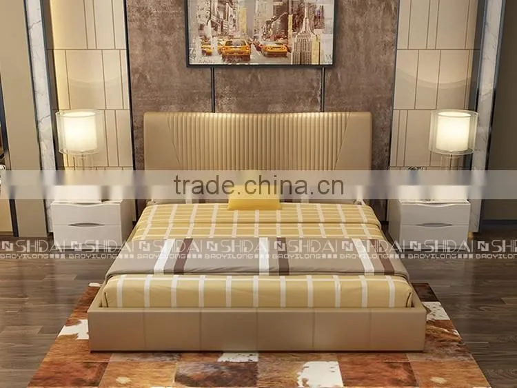 Gorgeous Modern Tufted Queen Size White PU Leather bed B9032