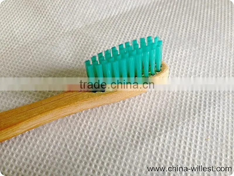 soft nylon bristle toothbrush with bamboo handle