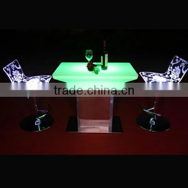 aluminum shelf led light bar table, Led light coffee table, light up cocktail table