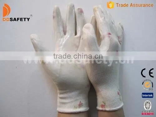 DDSAFETY High Quality 13 Guage Nylon Nitrile Coated Safety Work Glove