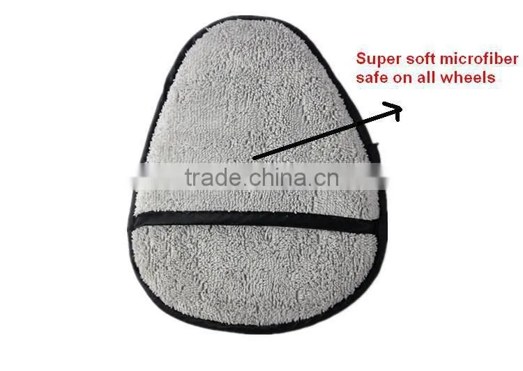 2015 newest double sides Microfiber wheel detailer towel with scrub netting