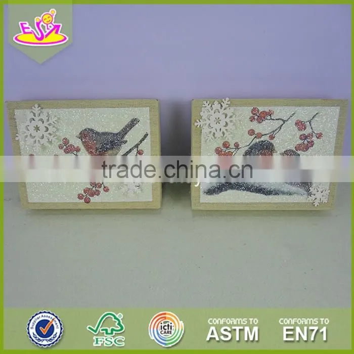 2017 New design wooden festivaly door decorations mini wooden festivaly door decoration W09D015