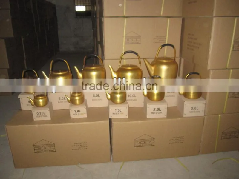 1.0L-10L hot Aluminum Yellow Kettle with inserted spout for sales