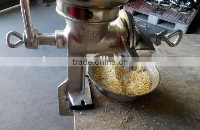 500# manual cast iron corn grinder with hign hopper / corn mill