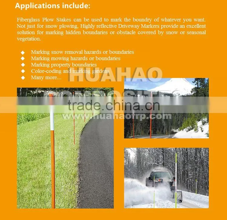 Fiberglass roadside reflective marker with Cap and reflective,Fiberglass roadside reflective marker fast delivery