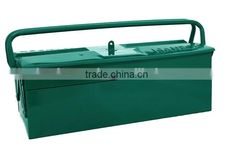 Double layers portable tool box with metal handle