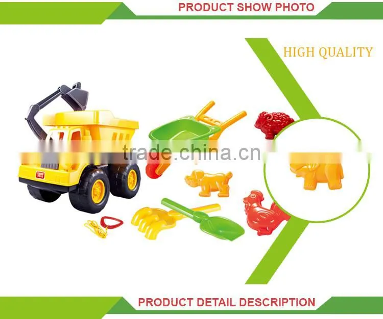 Most popular plastic outdoor tool set sand beach dump truck toy