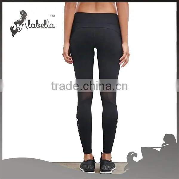 Leggings wholesales with mesh fabric lycra fabric