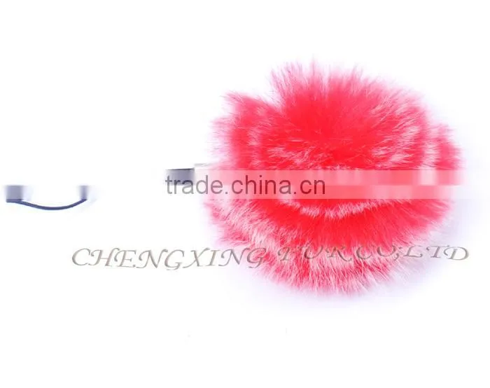 CX-A-54G Rabbit Fur Mobile Phone Strap Promotional Ring Fur Keychain