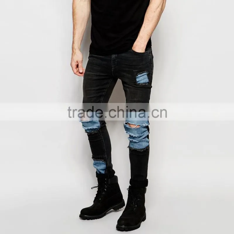 plain fashion custom design jeans pants bulk new style