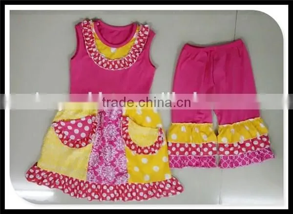 2016 summer fall boutique girl easter chevron girl outfit giggle moon girl remake ruffles clothing set summer wear cater outfit