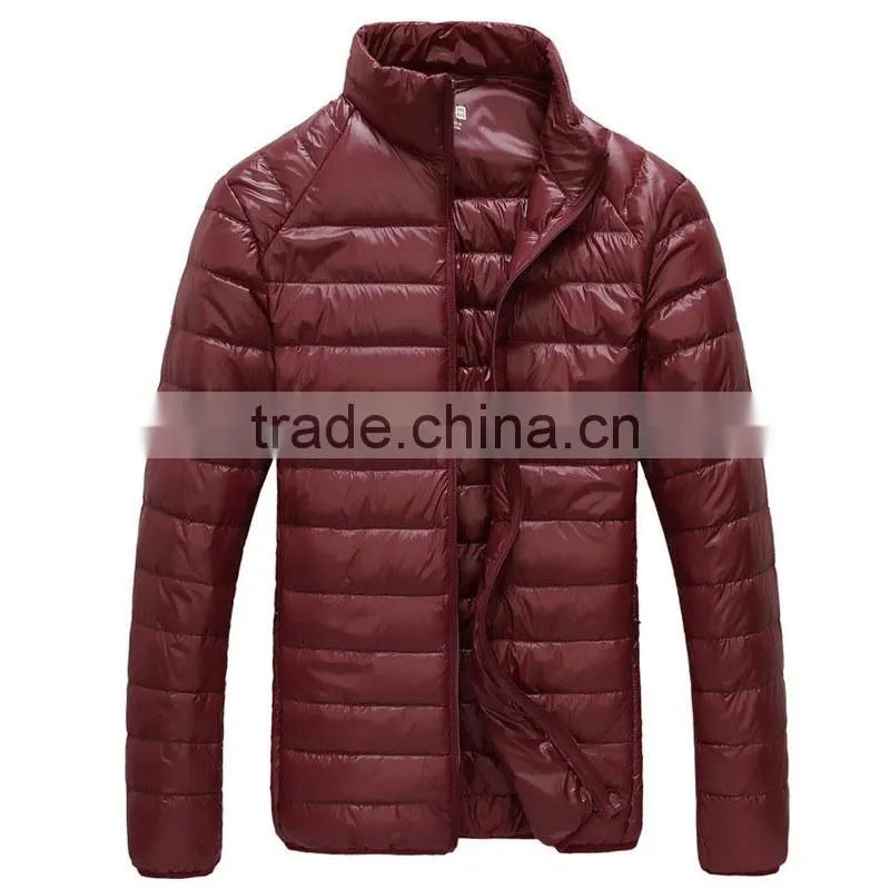 2016 OEM Fashion ultra light winter nylon down jackets / winter down jacket man /man down jackets with a bag