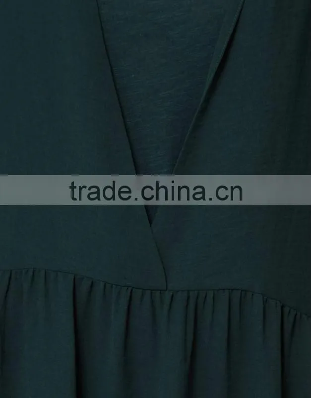 V Back Smock Dress with Pocket Detail
