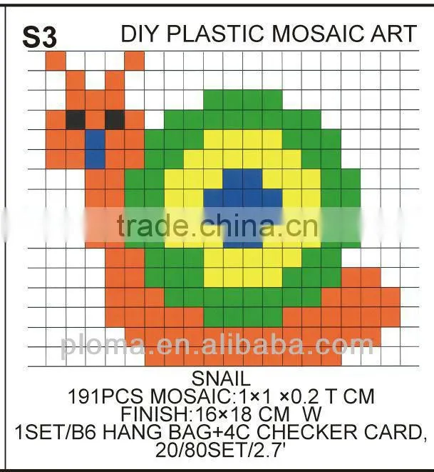 DIY Plastic mosaic art (S13) Elephant