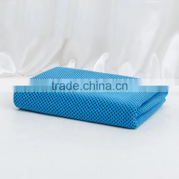 High quality 100% cool ice fabric material microfiber cool ice sport towel can be print custom logo on ice cool towel