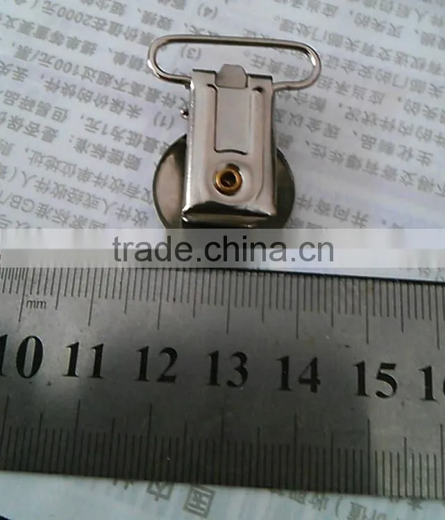 High Quality Round Face 1 inch Metal Suspender Clips Round Cover Clips for 2.5cm Webbing with PVC Protect Cushion