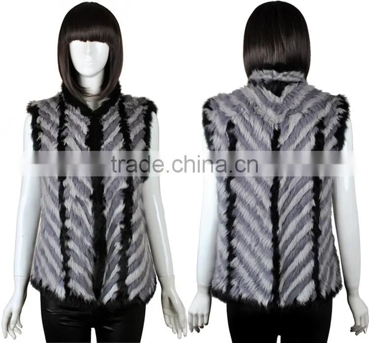China Factory Wholesale YR570 Wholesale and Retail China Supply Hand Knit Rabbit Fur Wear Vests