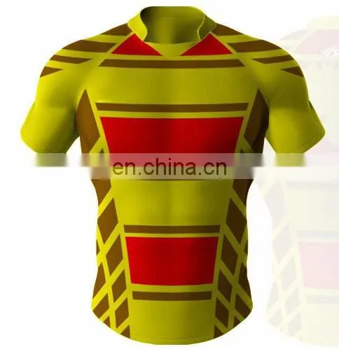 100% polyester custom sublimation striped rugby jersey show your body