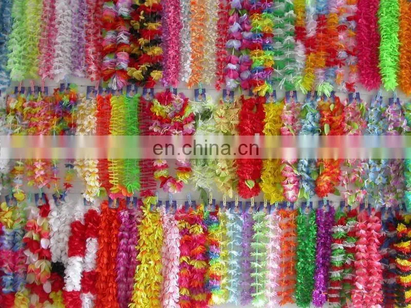 HAWAIIAN MULTI COLOURED FLOWER LEI NECKLACE GARLAND