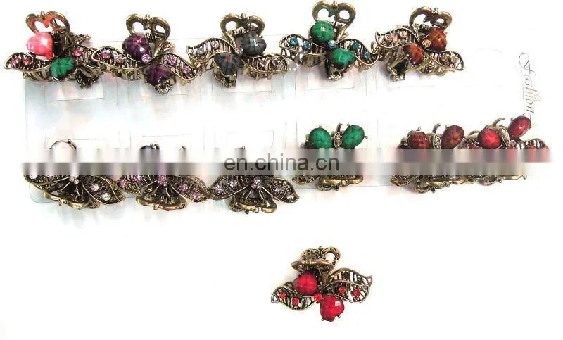 HOT Lady purple rhinestone alloy hair claw clips hair accessory