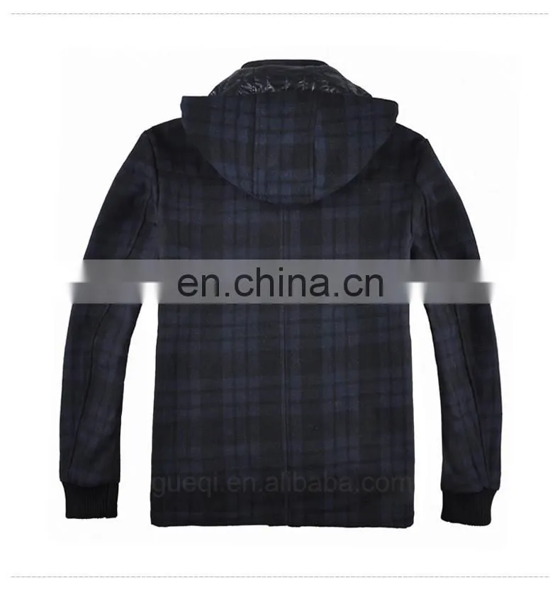 Classic Men Customized Diamond Lined Wool Coats