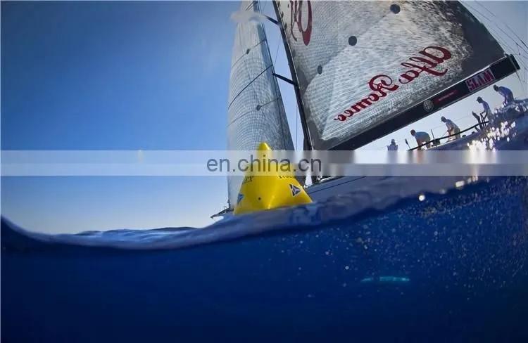China customized yellow triangle swim floating advertising inflatable buoy for sale