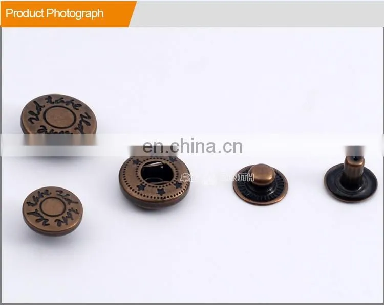Customized Metal Press Snap Button with Logo Engraved BM10152