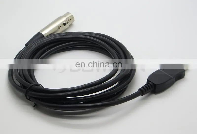 XLR Female to USB Male Microphone Mic Link Cable 3M 10FT