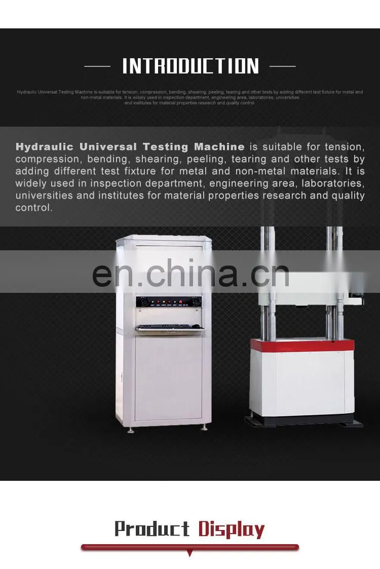 WAW-2000D Pipe Hydraulic Pressure Test Equipment/Computerized Hydraulic Universal Testing Machine