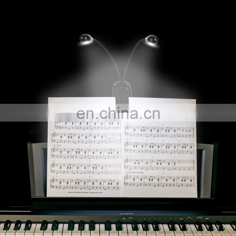 Music Stand Light, USB and AAA Battery Operated, Reading Lamp in Bed, 4 Brightness Levels, Clip on LED Book Lights