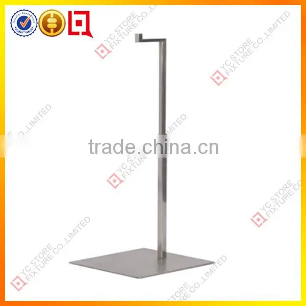 L shape hook chrome finished bag display rack