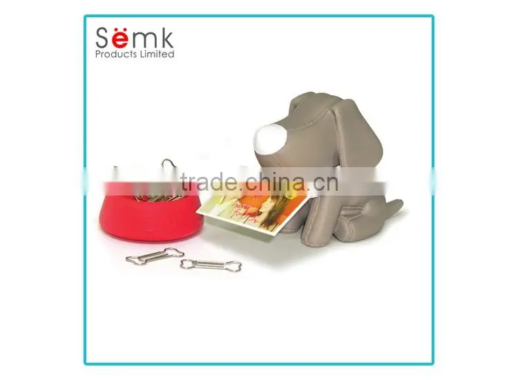 Hot sale plastic customized shape cute dog magnetic paper clip holder