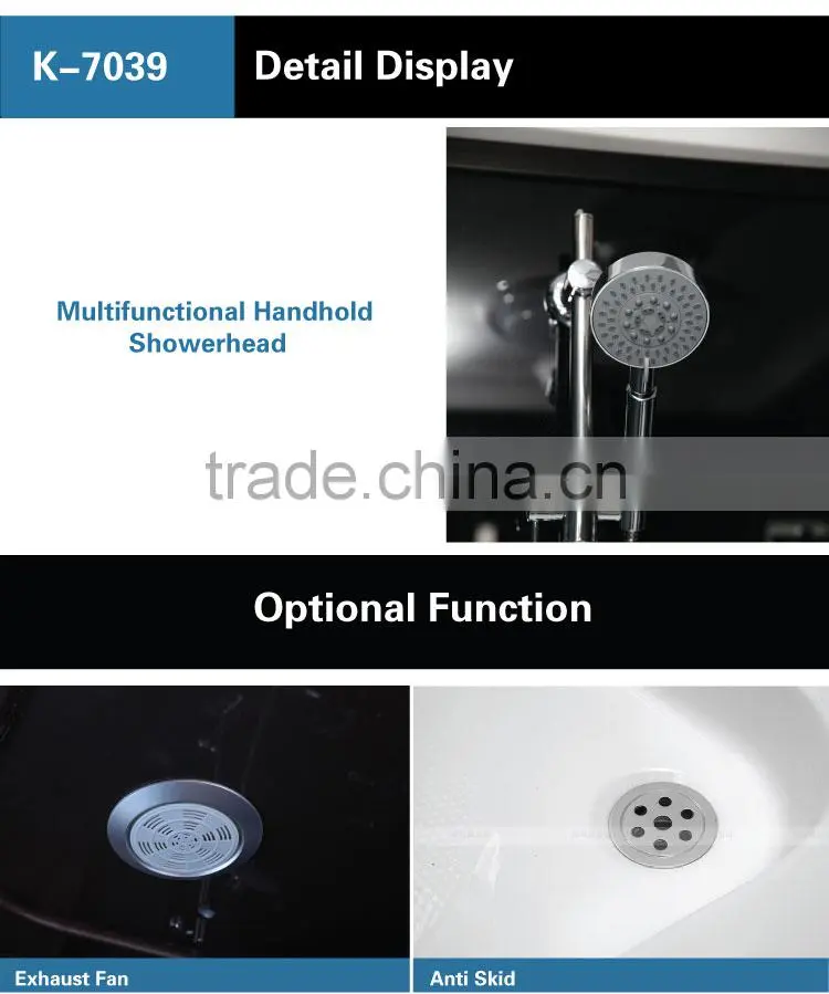 High Quality Acrylic Wet Steam Room Hinge Door Shower Room K-7039