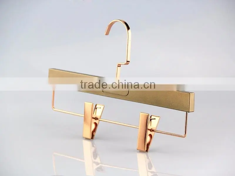 sun shine color clear plastic pant hanger wholesale for trouser pants with tie rack