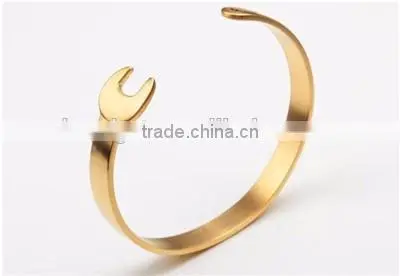 Men's Fashion Jewelry Stainless Steel Mechanic Spanner Wrench Bracelet Bangle for couples