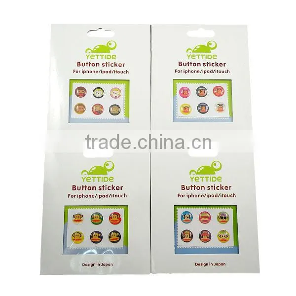 Sale cartoon home button stick for iphone ipad