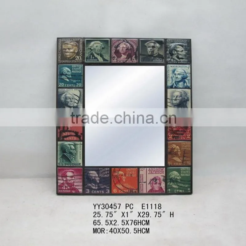 Rectangle metal wall mirror