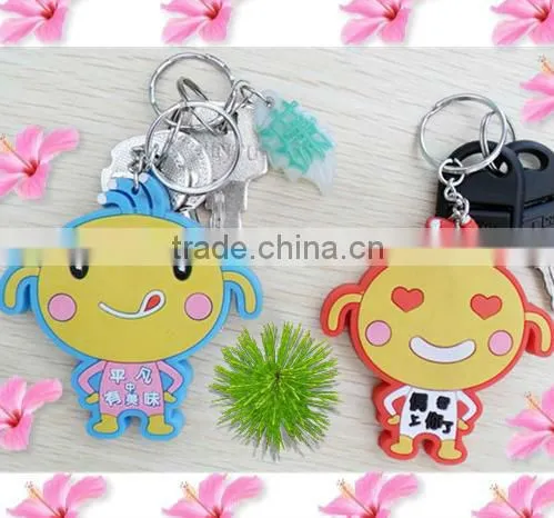 cute cartoon kids keychain, soft PVC keychain, giveaway gifts