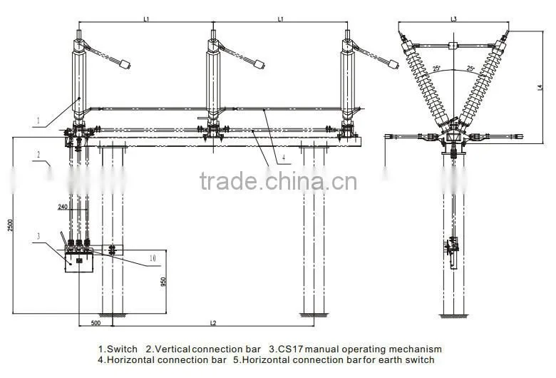 33KV-40.5KV Outdoor High Voltage Disconnector Switch/Isolate Switch