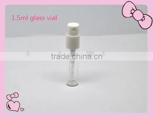 1.5ml purse glass vial for cosmetic perfume packaging,portable perfume vial