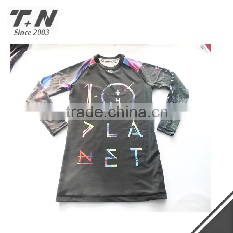 Custom Sublimation Printed Long Sleeve Rash Guard