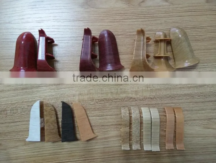 Wood Grain Surface Skirting Board PVC Kitchen Corners For Skirting