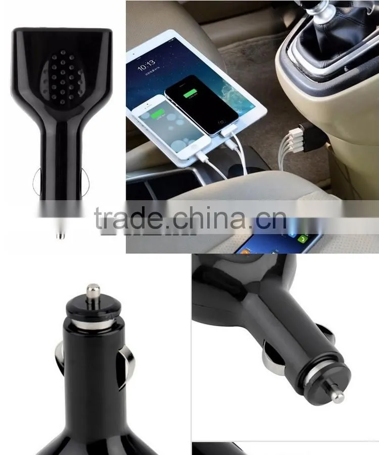Universal Micro Auto 4 port USB Car Charger For iPhone iPad 2.1A Mini Car Charger Adapter cargador coche carregador de celular