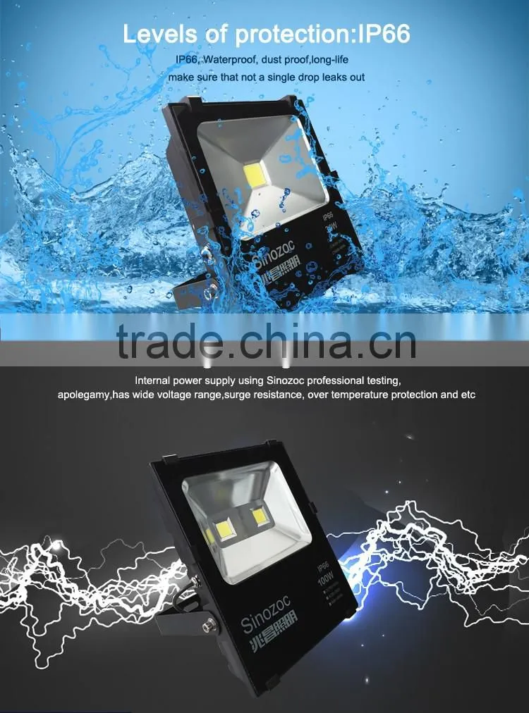 Sinozoc Hot selling Aluminum housing IP66 waterproof outdoor led flood light led floodlighting outdoor fixture